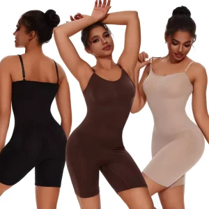 Women’s Cross Tummy Control Slim ‘n Lift Bodysuit Breathable Anti-Bacterial Quick Dry Gym Yoga Rompers One Piece Shapewear