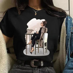 Women’s Custom High Quality Tops Base Short Sleeve Loose T Shirt for Students Plus Size Summer Casual Clothing