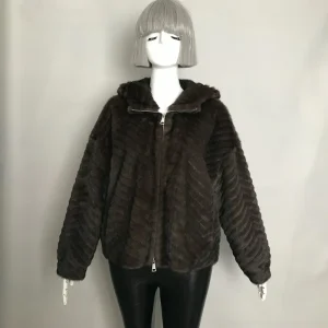 Women’s Custom Oversized Faux Fur Coat Winter Warm Trendy Vegan Fashion Jacket Woven Weaving Method