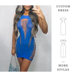 Women’s Custom Solid Color Mini Dress Spaghetti Strap Lace Bodycon Party Dress China Factory Low MOQ