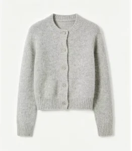 Women’s Customized Casual Cardigan Sweaters and Short Coats Basic Long Sleeve Knitted Cashmere Cotton Button Embroidery Logo