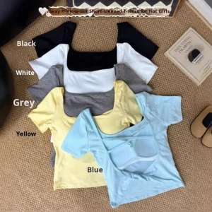 Women’s Cute Mandarin Collar Backless Hollow Out Slim Fit Short Sleeve T-shirt with Sexy Design Polyester Cotton Blend Summer