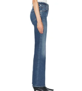 Women’s Dark Blue High Rise Bootcut Jeans Classic Straight Leg Denim Pants Stretch Vintage Wash Flare Trousers for Casual Wear