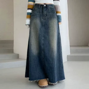 Women’s Denim Skirt Casual Half Skirt Loose Pants High Waist Slim Fit New Style Retro Denim Skirt Loose Large Size