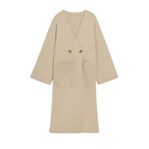 Women’s Double Breasted Long Plaid Waterproof Winter Woolen Coat