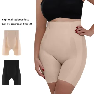 Women’s Double Layer Shaping Shorts XL Size Seamless Silk Shapewear Panties with Butt Lifter Feature