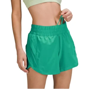 Women’s Elastic Waist Polyester Gym Shorts Custom Quick Dry Workout Training Wear Pocket Lining Loose Sports Fitness