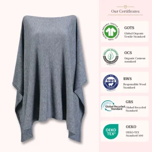 Women’s Elegant Casual Cape Top Wool Blended Breathable Knitted Pullover For Spring Summer
