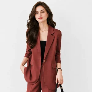 Women’s Elegant K Style Casual Suitoutwear Two Piece Set Spring Fall Business Work Clothing Casual Suit Summer