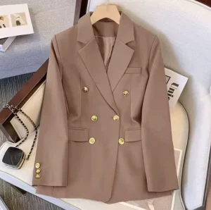 Women’s Elegant Slim Fit Long Sleeve Breasted Business Suits Jackets for Formal Ladies Elegant Formal Women’s Blazers