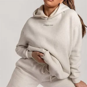 Women’s Embroidered Loose Jumper 100% Cotton Sweatshirts Custom logo Essentials Hoodies
