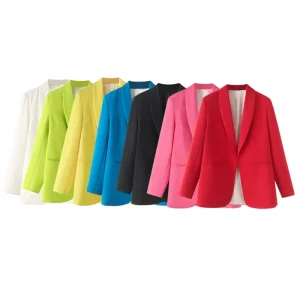 Women’s European and American Spring and Summer Fashionable and Versatile Green Fruit Green Slim Blazer 29084