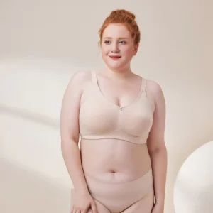 Women’s Everyday Breathable Solid Bra U back Wire Free Push Up Wide Shoulder Straps Back Underwear Plus Size Full Cup Bras