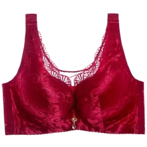 Women’s Everyday New Design Transparent Unlined Lace Bras Big Breast Sizes 32 50 Wire Free Vest Brassiere with Panties Pattern