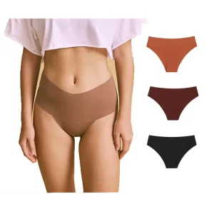 Women’s Everyday Style Invisible Thong Panties Ice Silk Seamless Bikini Underwear Accessories