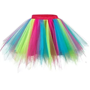 Women’s Fashion Fancy Rainbow Tutu Skirt for Adults Party Carnaval