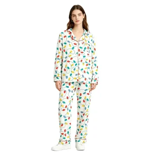 Women’s Fashion Printed Knitted Women’s Fashion Printed Cotton Pajamas Set Lightweight Breathable Sleepwear Home Service