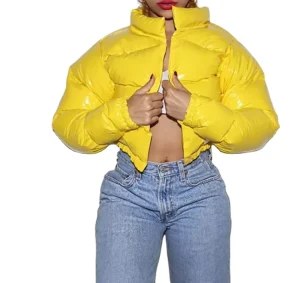 Women’s Fashionable Jacket Loose Glossy Down Cotton Jacket Custom Jacket OEM