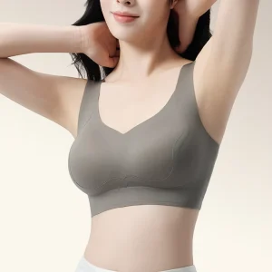 Women’s Fashional Underwear M 3XL Comfortable Seamless Wire Free One Piece V Neck Vest Style Solid 3/4 Cup Breathable