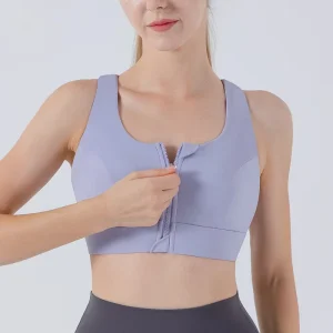 Women’s Fitness Vest Front Zip Breathable Sports Bra Breathable Fitness Underwear