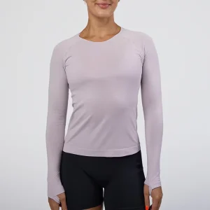 Women’s Fitted Long Sleeve Crew Neck Activewear T Shirt Breathable and Quick Dry Plain Top for Casual and Athletic Wear