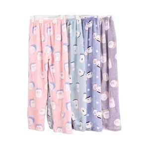 Women’s Flannel Pajama Set Casual Loungewear With Elastic Waist Soft and Thermal Homewear