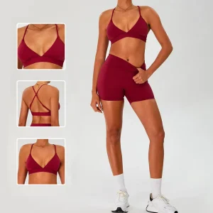 Womens Fleece Lined Yoga Set 5 Piece Activewear Set Quick Dry Slim Fit Workout Clothes Outdoor Running Gym Fitness Sportswear