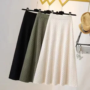 Women’s Floral Casual Half Skirt Women’s Printed A-line Skirt Women’s Fashionable Elastic High Waisted Chiffon A-line Skirt