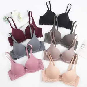 Women’s Floral Print Lace Bra Underwire Adjustable Straps Plunge Breathable