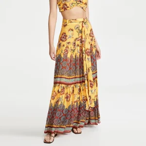 Women’s Floral Printed A-line Long Skirt