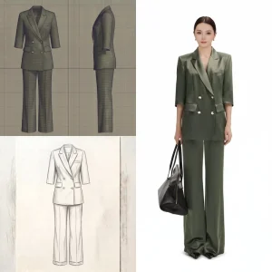 Women’s Formal Business Suit Set for Customer Service Work Polyester Fabric Solid Pattern Quick Dry Pants
