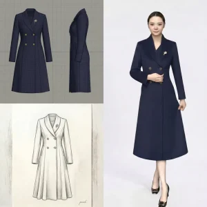Women’s Formal Double Breasted Lapel Blazer Skirt Suit Set Quick Dry Regular Fit Polyester/Rayon for Hotel
