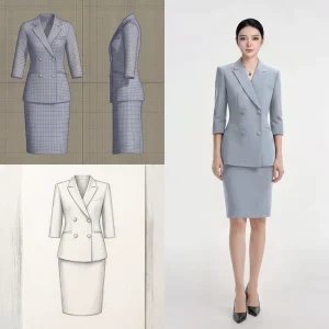 Women’s Formal Dress Suit Set Professional Regular Business Office Breathable 100% Polyester Elegant Hotel Reception Hostess