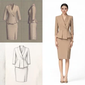 Women’s Formal Dress Suit Set Professional Regular Business Office Elegant Hotel Reception Hostess Management OEM ODM