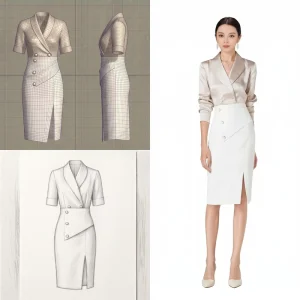 Women’s Formal Dress Suit Set Regular Business Office Elegant Hotel Reception Hostess Management OEM ODM Polyester/Rayon