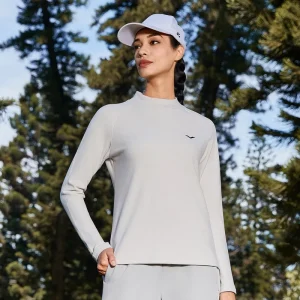 Women’s Formal Pullover Long Sleeve Shirts Knitted Lightweight French Terry Base Layer Regular Sleeve Breathable Anti-Wrinkle