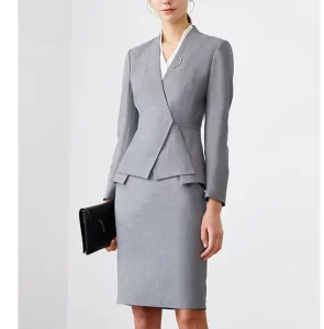 Women’s Formal Suit Blazer and Skirt Set Knitted for Office Business Wear Wedding and Party