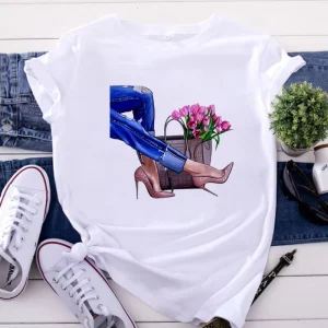 Women’s Graphic Tees Casual Summer Funny Printed Outdoor Short Sleeve Cute Print T Shirts Tops