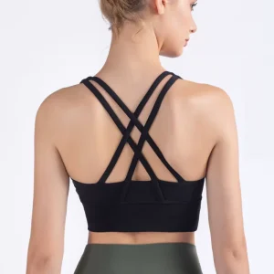 Women’s Great Quality Padded Cross Back Yoga Gym Hot Sexy Xxxx Workout High Impact Push up Sports Bra Top Fitness Crop Tops