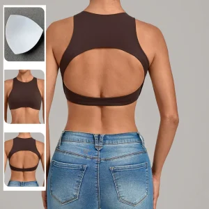 Women’s Gym Active Wear Sports Bra Breathable Custom Logo Pilates Running Outdoor Fitness Gym Top
