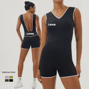 Women’s Gym Fitness Open Back Yoga Bodysuit Workout Playsuit One Piece