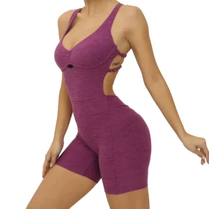 Women’s Gym Sportear Casual Bodycon Ladies Elegant Yoga Fitness One Piece Active Female Short Jumpsuits Rompers Playsuits