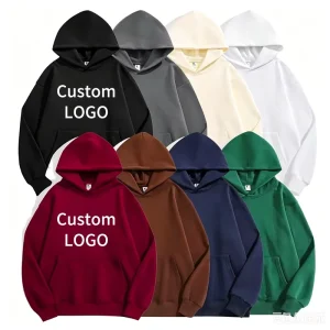 Women’s Heavyweight Cotton Hoodie Red Oversized Fit Fleece Streetwear Blank Pullover Sweatshirt Custom Logo