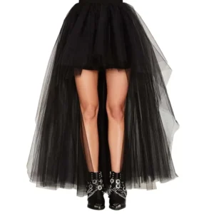 Women’s Hi-Lo Long Tutu Tulle Bustle Skirt Elastic Waist Festival Party Skirt