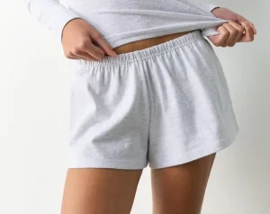 Women’s High Elastic Embroidered Button Knit Hot Shorts Side Pockets Regular Fit Casual Mini Shorts for Summer Beach Everyday