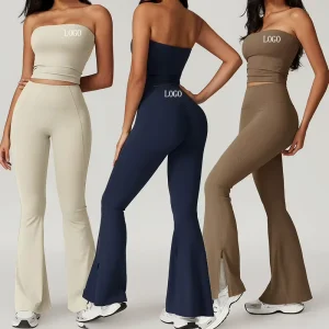 Women’s High Elastic Waist Gym Sportswear Breathable Lightweight Yoga Leggings Shapewear Solid Pattern Four Way Stretch Set