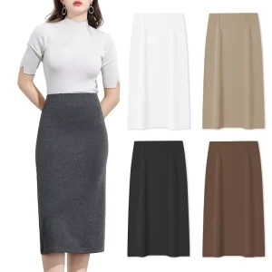 Women’s High Elastic Waist Skirt Formal Wear for Adults with Breathable Empire Waistline