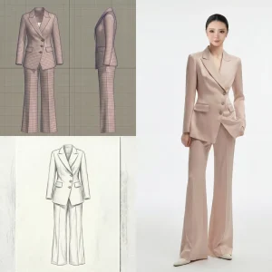 Women’s High End Formal Business Suit Set 100% Polyester Breathable Apricot Medical Beauty Tooling Front Desk Salon