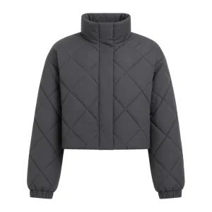 Women’s High Quality Nylon Polyester Bomber Jacket Casual Outwear Zip Stand Up Breathable Thin Winter Coat Solid Logo Detachable