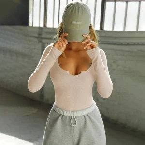 Women’s High Stretch Loose Fit Ribbed Casual Summer Breathable Long Sleeve T Shirt